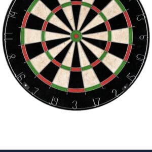 Classic dartboard, black and beige.