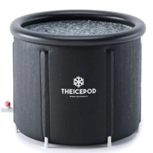 Black TheIcePod ice bath tub.