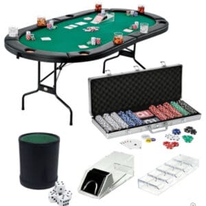 Poker gaming table on display